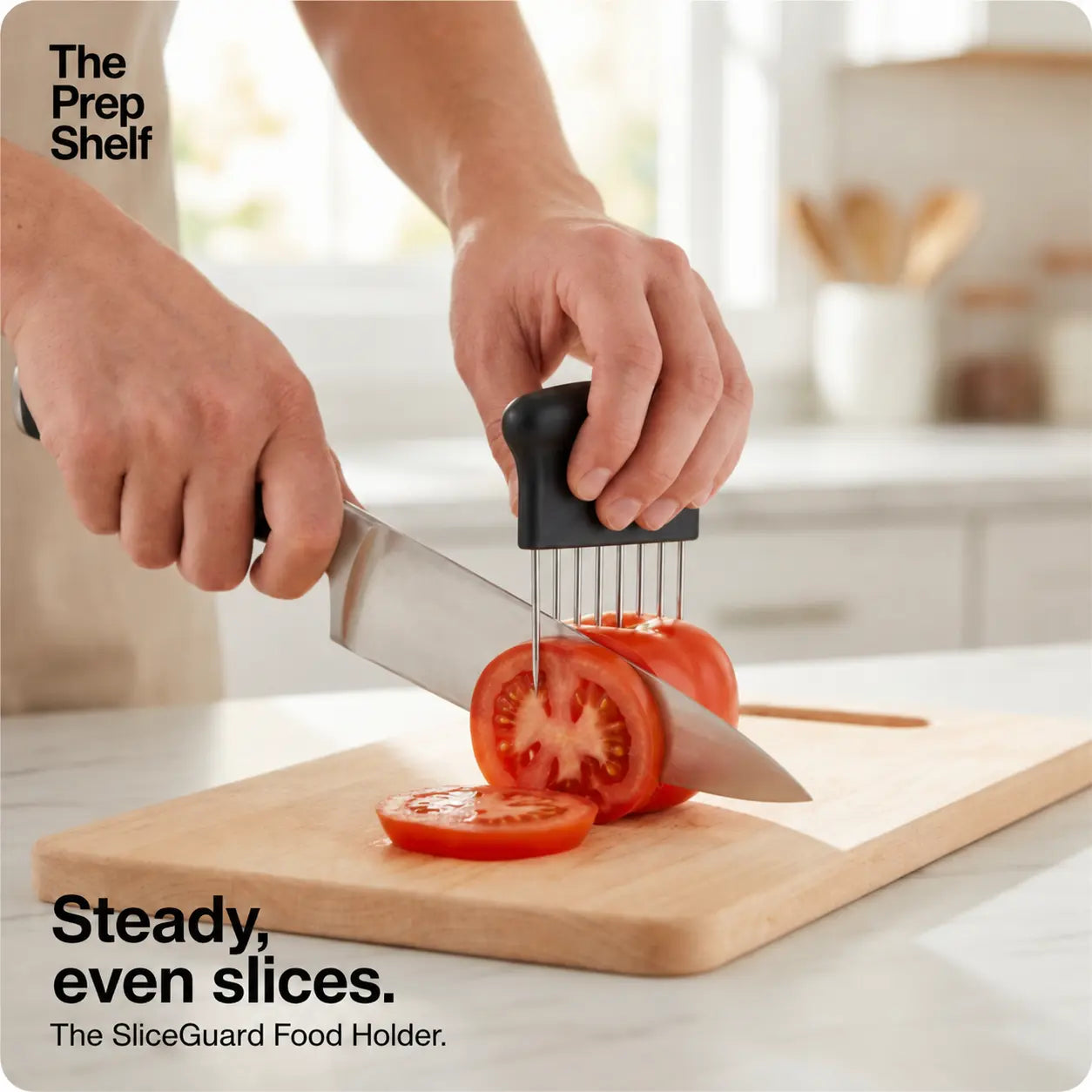 The Prep Shelf’s SliceGuard Food Holder The Prep Shelf