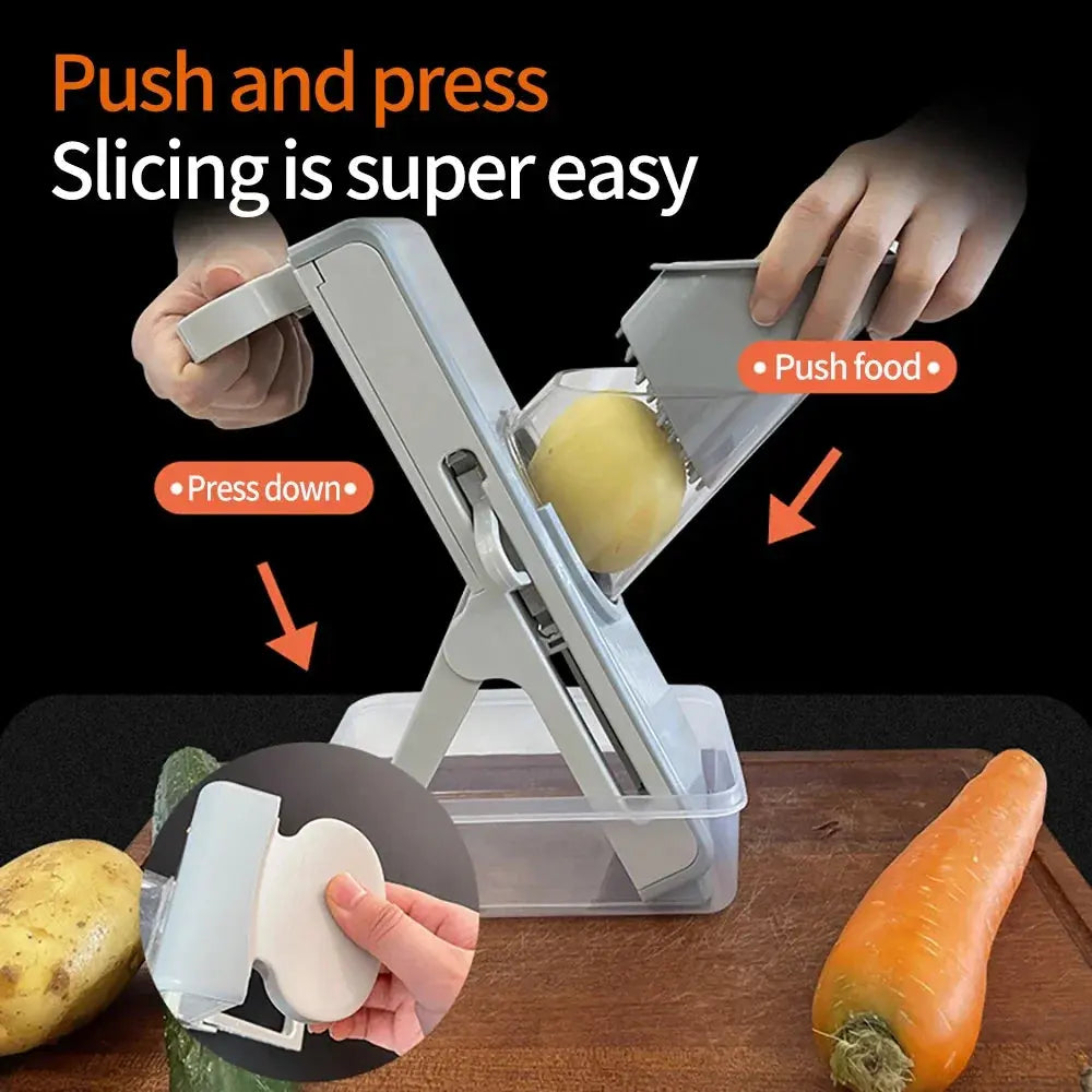 The Prep Shelf’s PushSlice Vegetable Cutter The Prep Shelf
