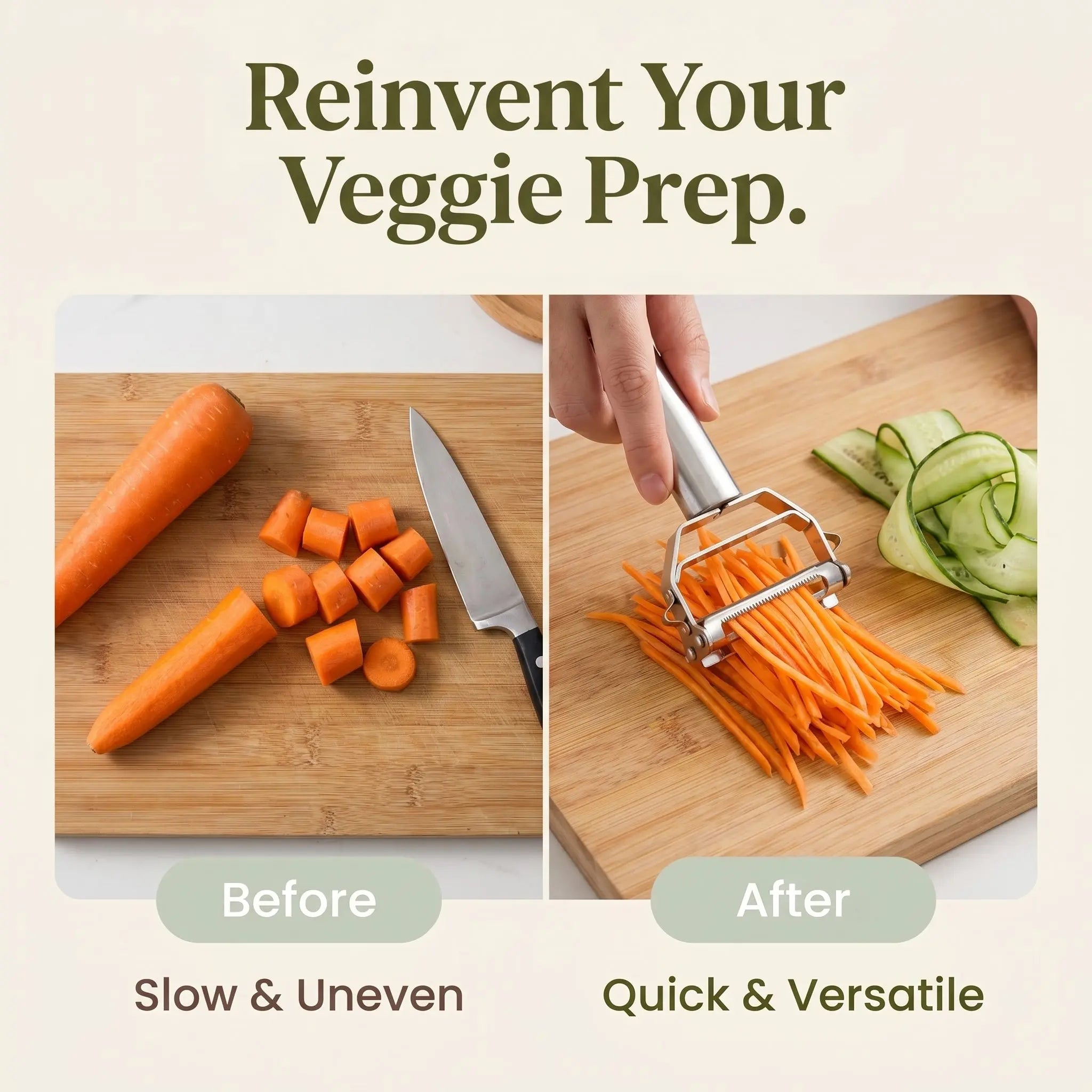 The Prep Shelf’s TriplePrep Julienne Peeler The Prep Shelf